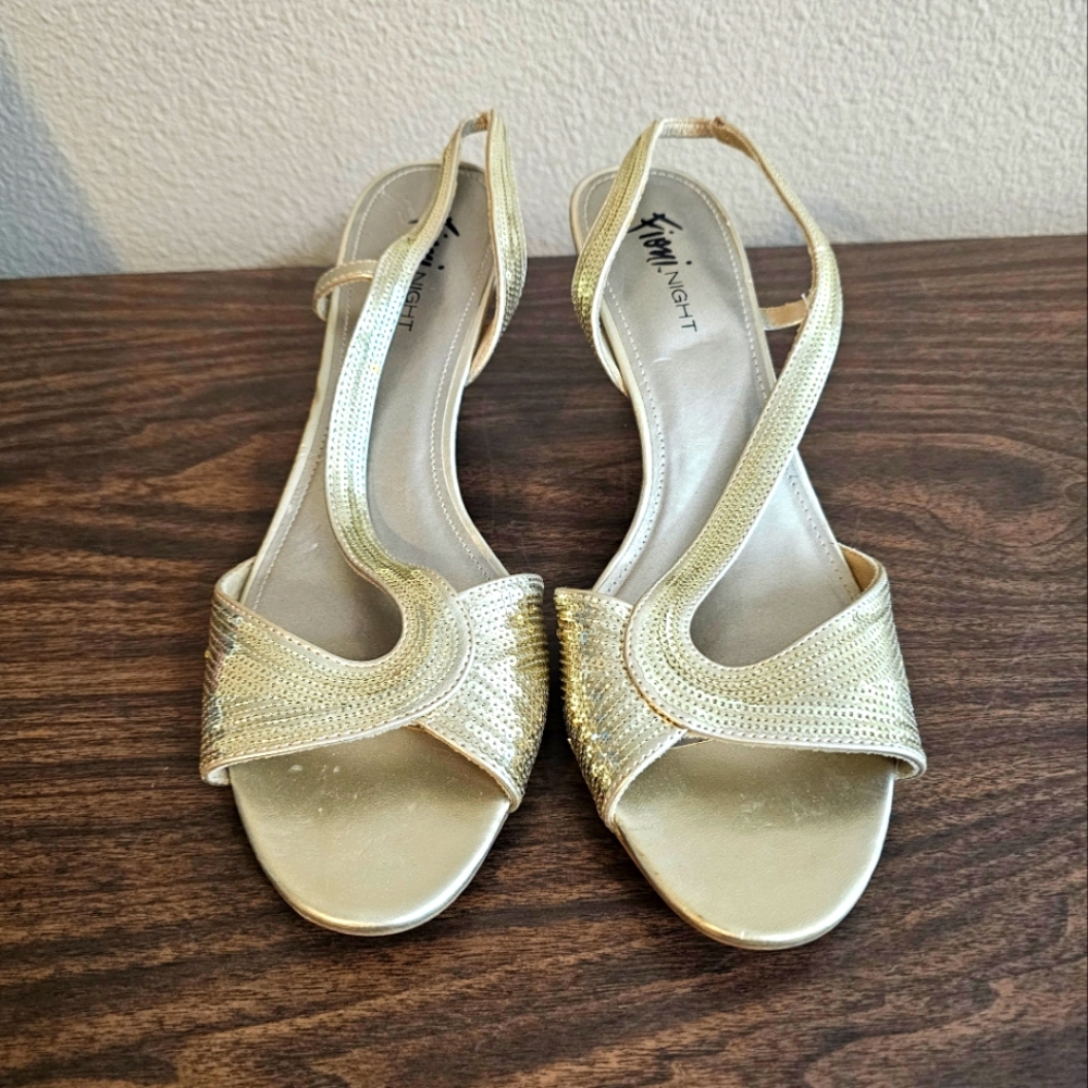 12M Fioni Night Gold Sequin Heels